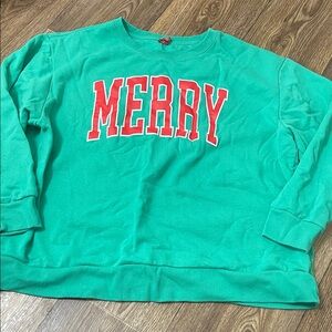 Green 'Merry' Sweatshirt